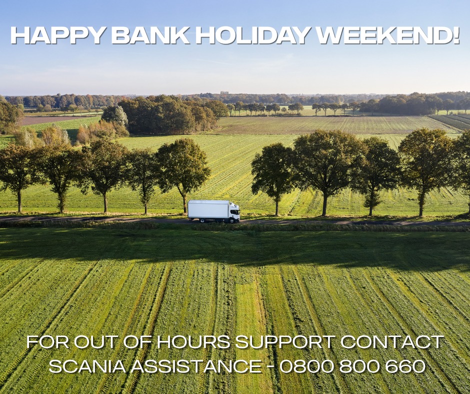 From all at Keltruck, we hope you have a fantastic Bank Holiday weekend! βοΈ
For any out-of-hours support over the weekend, please contact Scania Assistance on 0800 800 660.
#Keltruck #BankHoliday