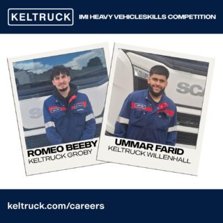 Waving the Keltruck flag in this years IMI Heavy Vehicle Skills competition💙
Keltruck HGV Technicians Romeo Beeby, and Ummar Farid, representing Keltruck Groby and Keltruck Willenhall respectively will be taking part in Scania qualifiers for this years IMI Heavy Vehicle Skills Competition (formerly World Skills)
Before the exciting qualifiers, the pair will both embark on a special training session to complete their preparations!
A massive congratulations to you both.
#WorkWithTheBest